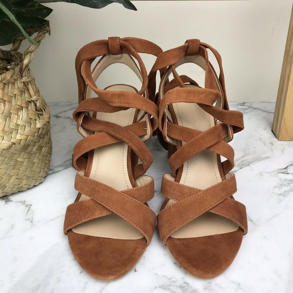 SOLD Country Road Tan Suede Leather Heels Shoes Size 37 - Picture 3 of 12